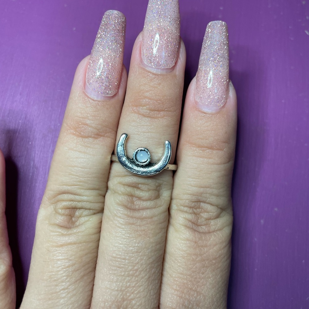 Opal Moon Ring